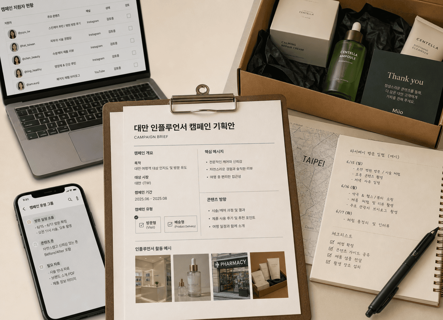 캠페인 방식과 지원자 정리 자료